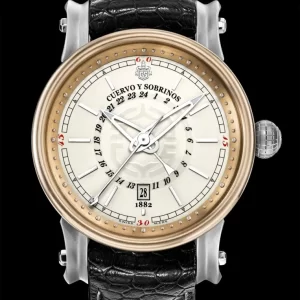 CUERVO Y SOBRINOS WATCH TORPEDO PIRATA GMT BRONZE 45MM