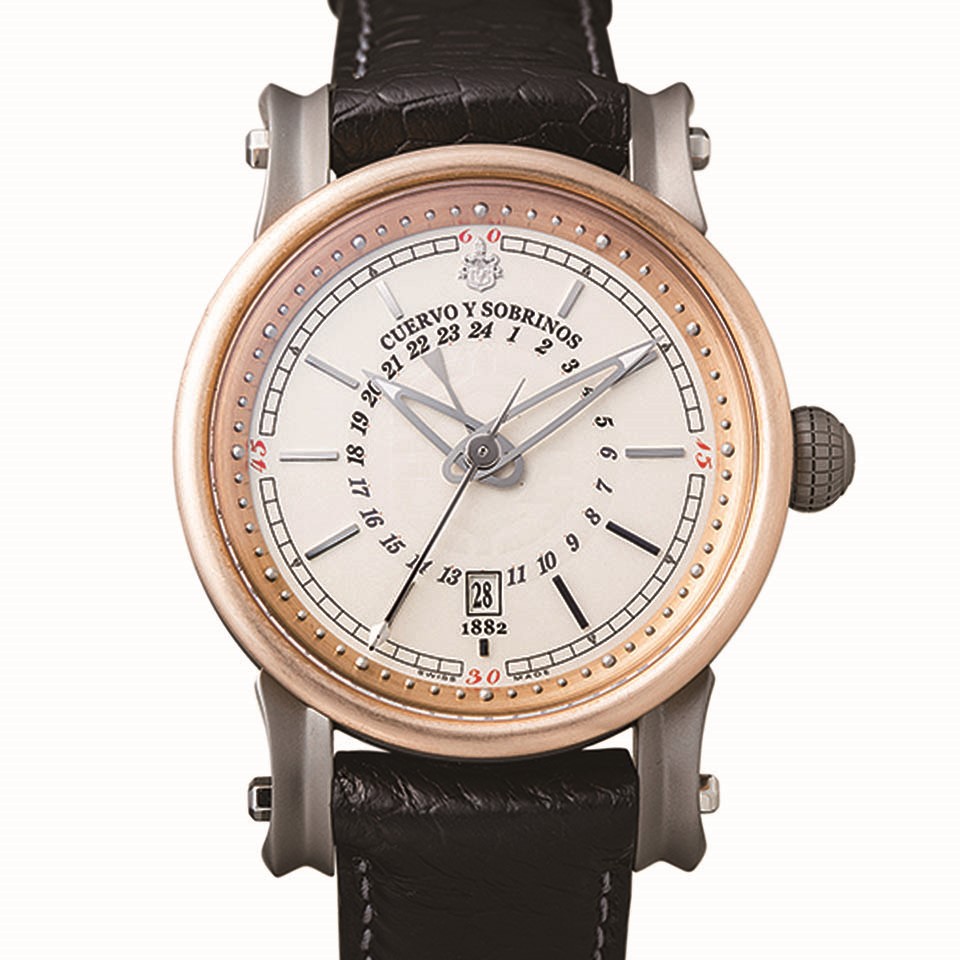 CUERVO Y SOBRINOS WATCH TORPEDO PIRATA GMT BRONZE 45MM