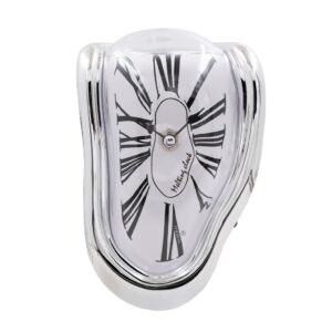 Melting Clock- ABS silver color case -white dial