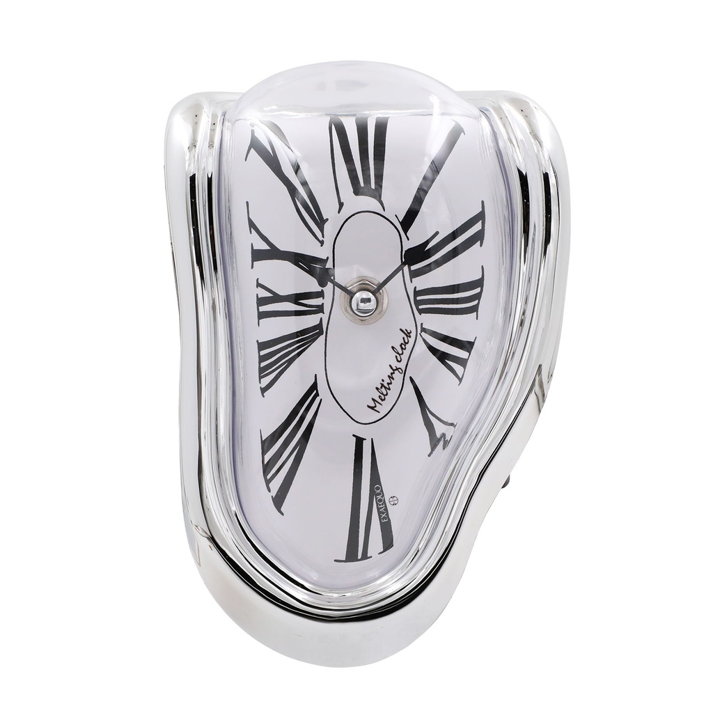 Melting Clock- ABS silver color case -white dial