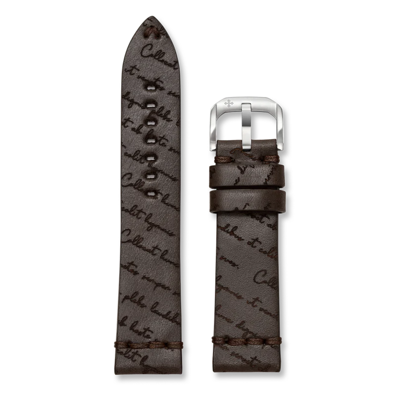 Engraved Leather Strap -Brown